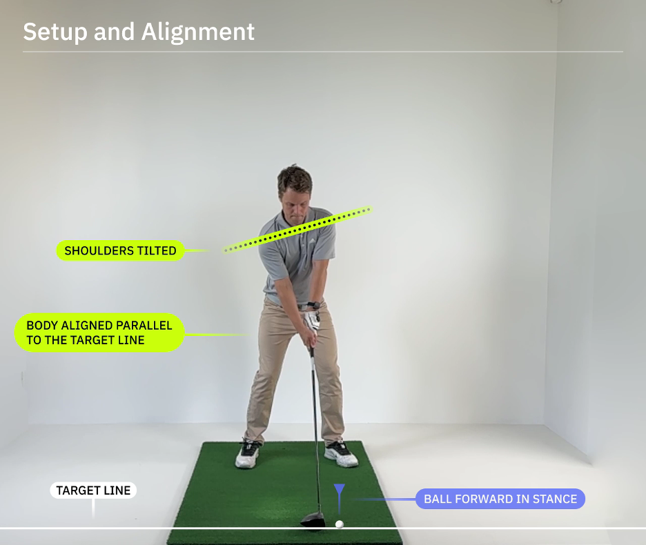 Setup and alignment position in driver swing

